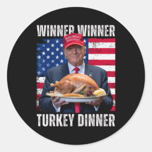Pegatina Redonda Ganador Turco Cena Humor gracioso Trump