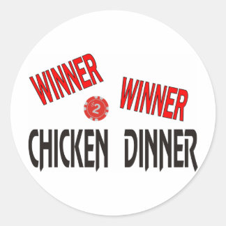 Pegatina Redonda Ganadora de la cena de pollo