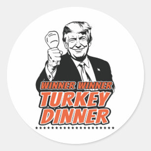 Pegatina Redonda Ganadora de la cena turca graciosa Turquía Trump
