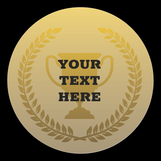 Pegatina Redonda Ganadora de la copa trofeo de oro (Subido por el creador)