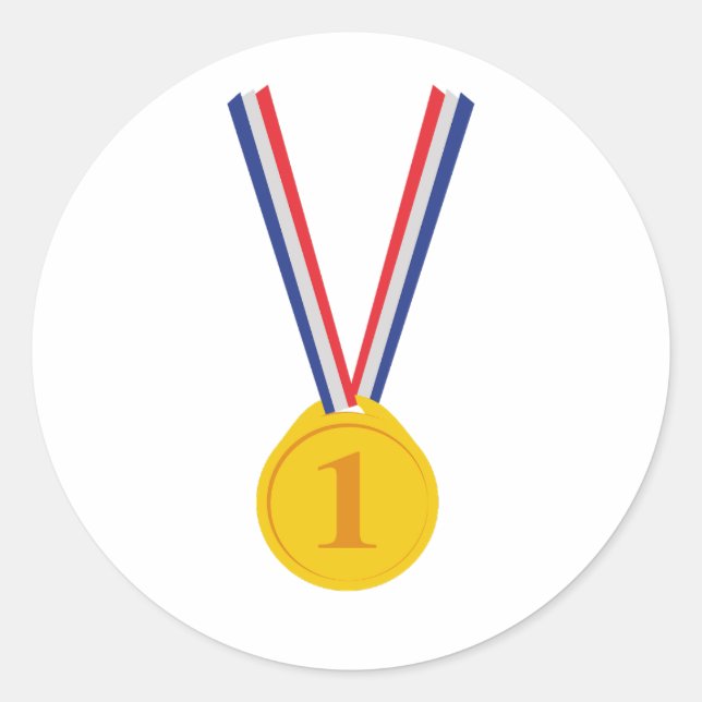 Pegatina Redonda Ganadora de medallas de oro (Anverso)