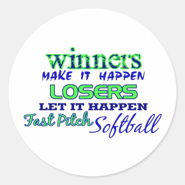Pegatina Redonda Ganadores....Fast Pitch Sofball (Anverso)