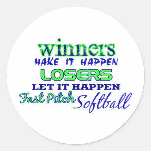 Pegatina Redonda Ganadores....Fast Pitch Sofball