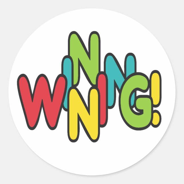 Pegatina Redonda ¡Ganando! (Anverso)