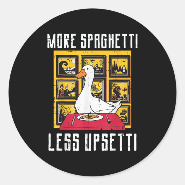 Pegatina Redonda Ganar más Spaghetti Menos Etti Gracioso Animal Hom (Anverso)