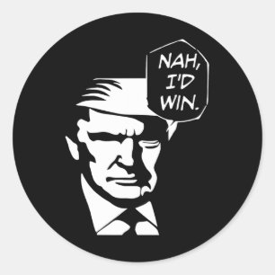 Pegatina Redonda Ganaría memes graciosos de Trump 2024 en la republ