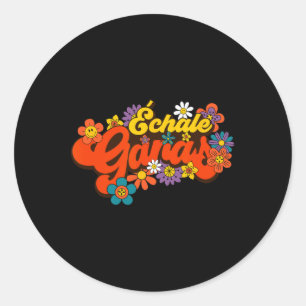 Pegatina Redonda Ganas Feminista Latina Motivación Española Mexican