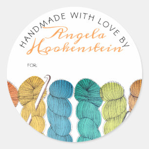 Pegatina Redonda Gancho de ganchillo torcido del hilado hecho a