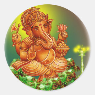 Pegatina Redonda ganesh
