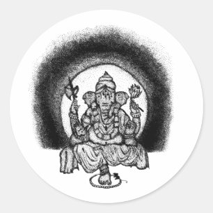 Pegatina Redonda ganesh