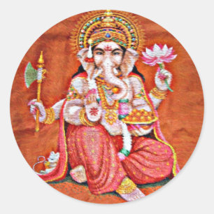 Pegatina Redonda Ganesh Art