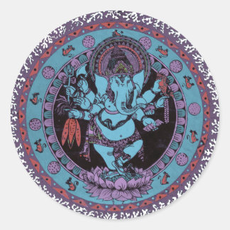 Pegatina Redonda Ganesh Dancer