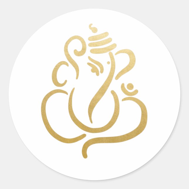 Pegatina Redonda Ganesh | Dios indio (Anverso)