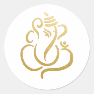 Pegatina Redonda Ganesh   Dios indio