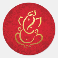 Ganesh | Ganpati | Dios Indio Damasco Rojo