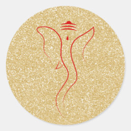 Pegatina Redonda Ganesh Gold