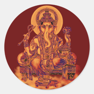 Pegatina Redonda Ganesh - Remover los obstáculos