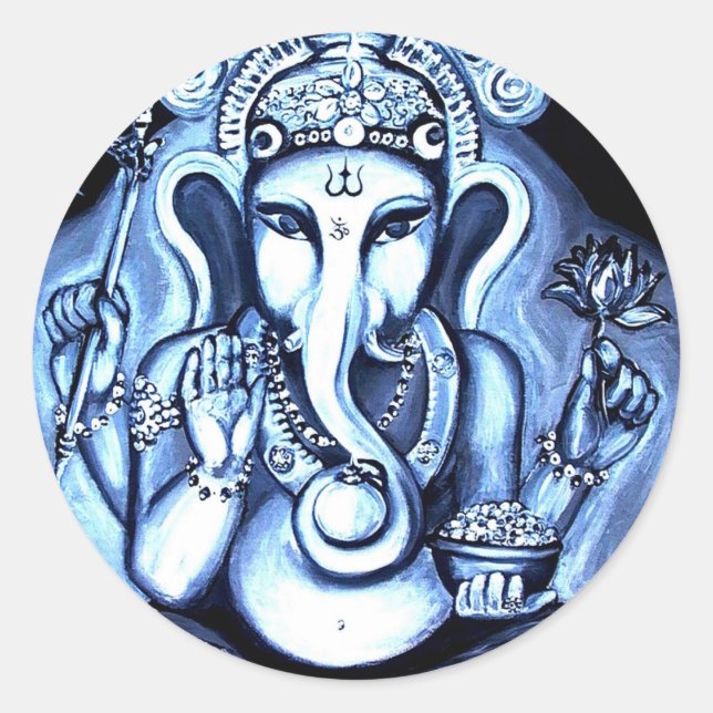 Pegatina Redonda Ganesha (Anverso)