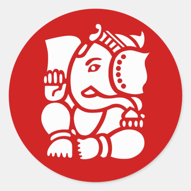 Pegatina Redonda Ganesha (Anverso)
