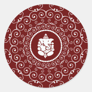 Pegatina Redonda Ganesha Design