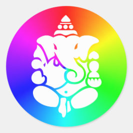 Pegatina Redonda Ganesha Rainbow