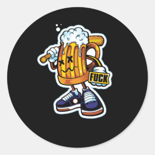 Pegatina Redonda Gangsta Beer