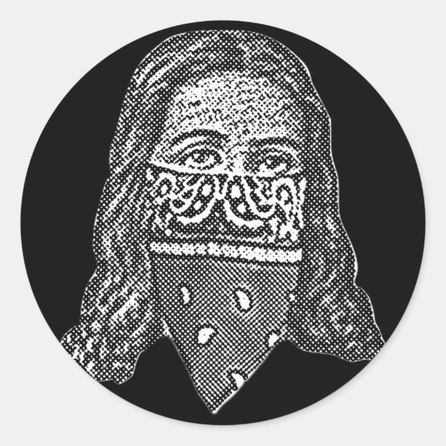 Pegatina Redonda Gangsta Jesus (Anverso)