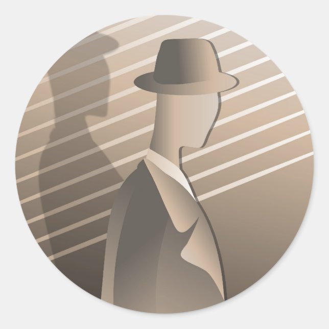 Pegatina Redonda Gangster (Anverso)