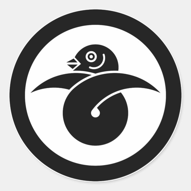 Pegatina Redonda Ganso salvaje en círculo (Anverso)