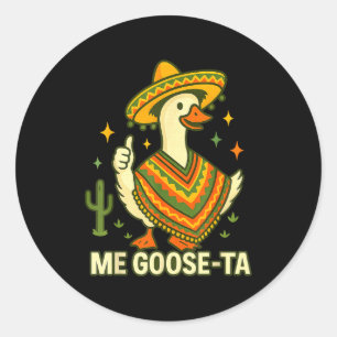 Pegatina Redonda Ganso va cinco de mayo divertido dicho mexicano fi