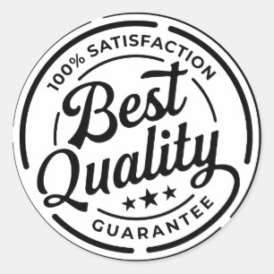 Pegatina Redonda Garantía de satisfacción del 100% de la mejor cali