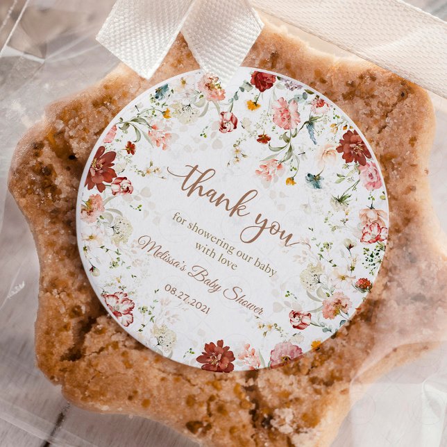 Pegatina Redonda Garden Baby Bloom Baby shower  (Garden Baby Bloom Baby shower )