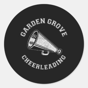 Pegatina Redonda Garden Grove Cheer Angustiado Retro 90's Animadora