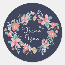 Pegatina Redonda Garden Wreath Baby Shower