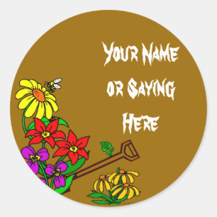 Pegatina Redonda Gardener personalizado diciendo