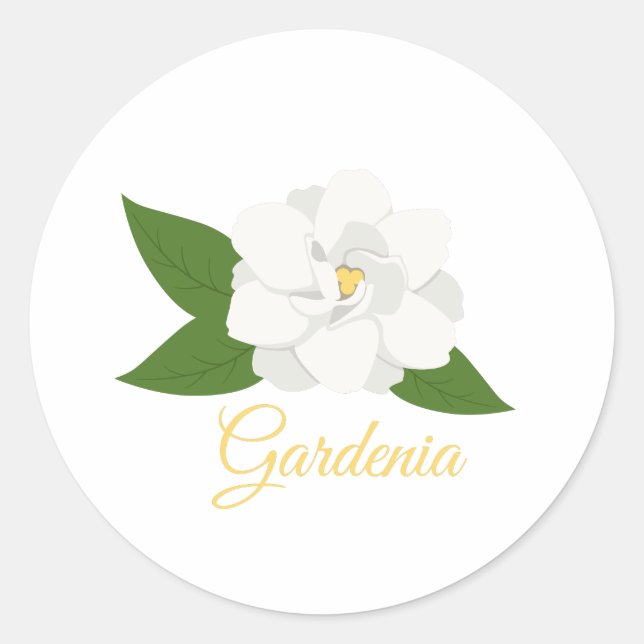 Pegatina Redonda Gardenia (Anverso)