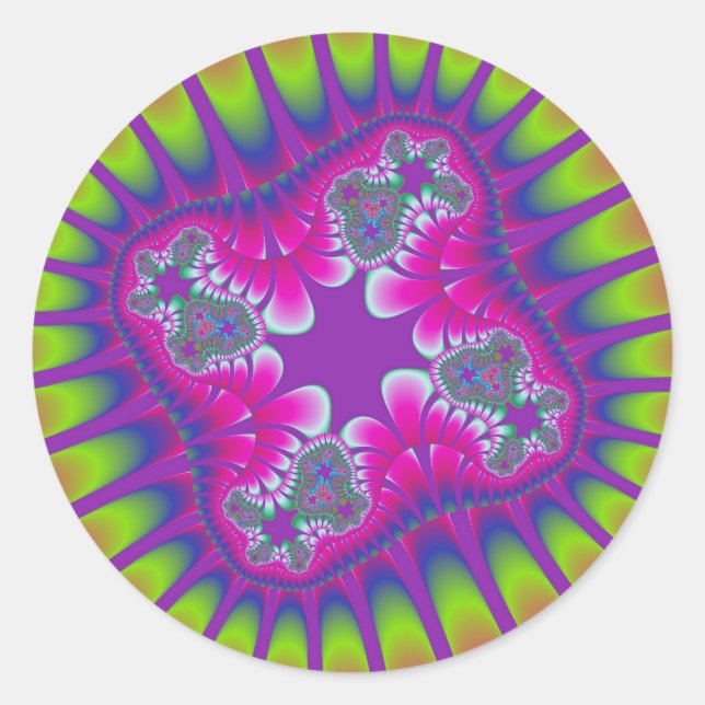 Pegatina Redonda Gardenia arcoiris Flor Grandes Pegatinas redondos (Anverso)