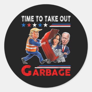 Pegatina Redonda Garga Divertida Para Trump 2024 - Hora De Sacar La