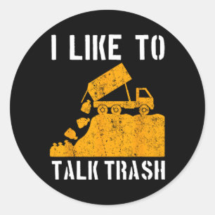 Pegatina Redonda Garge Truck Reciclaje Residuos Reciclador Trash Co