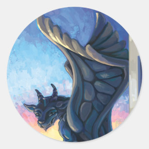 Pegatina Redonda Gargoyle Guardian