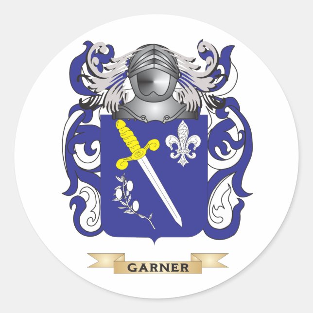 Pegatina Redonda Garner Coat of Arms (Family Crest) (Anverso)