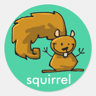 Pegatina Redonda garrote de ardilla