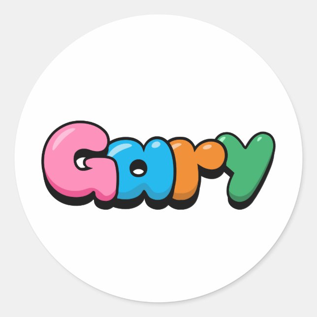 Pegatina Redonda Gary (Anverso)
