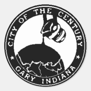 Pegatina Redonda Gary, Indiana Seal