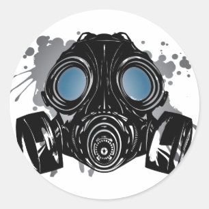 PEGATINA REDONDA GAS_MASK_PROTECTION