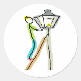 Pegatina Redonda Gaslighting Stickman