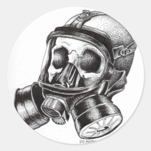 Pegatina Redonda GasMask