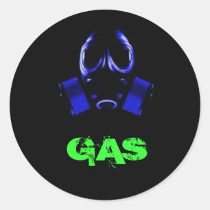 Pegatina Redonda gasmask, GAS
