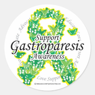 Pegatina Redonda Gastroparesis Cinta de mariposa