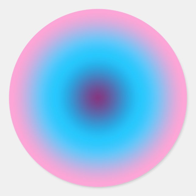 Pegatina Redonda Gates De Gradiente Del Cielo (Anverso)